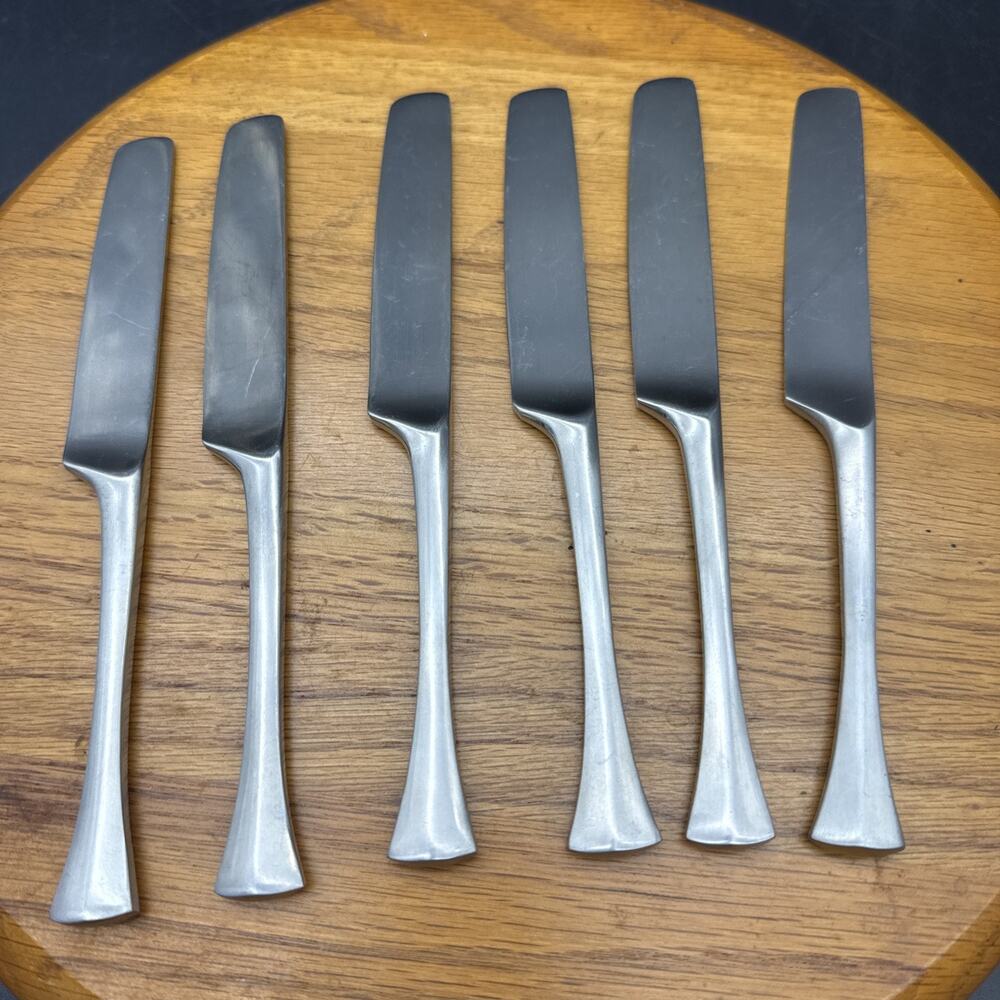 VTG DANSK JHQ France THISTLE Butter Spreader Satin Stainless Flatware set of 6
